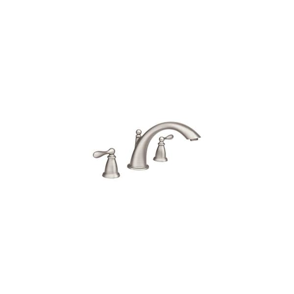 Spot Resist Brushed Nickel Two-Handle High Arc Roman Tub Faucet